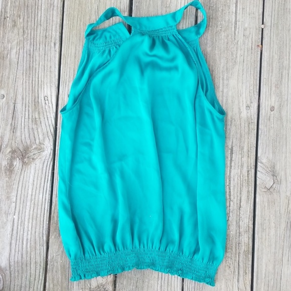 SOLD A.n.a jewel green silky halter top - Picture 5 of 8